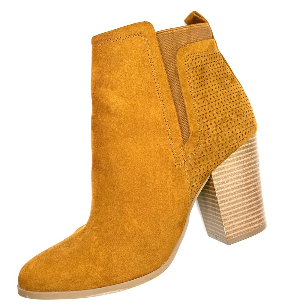 Market & Spruce Women’s Brown Suede Block Heel Ankle Booties Size 8.5